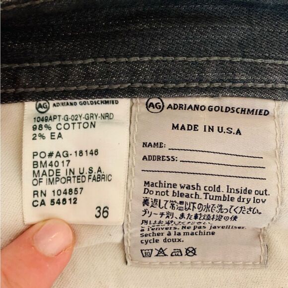 AG Protege Grey Straight Leg Men’s Denim Jeans size 36 - Picture 6 of 9